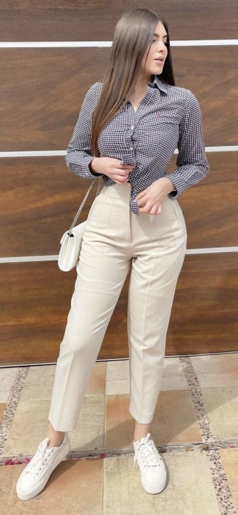 Shirt Business Casual Attires Ideas With White Suit Trouser | Interview Suit | Professional OutFit: women's clothing,  formal wear,  business casual  