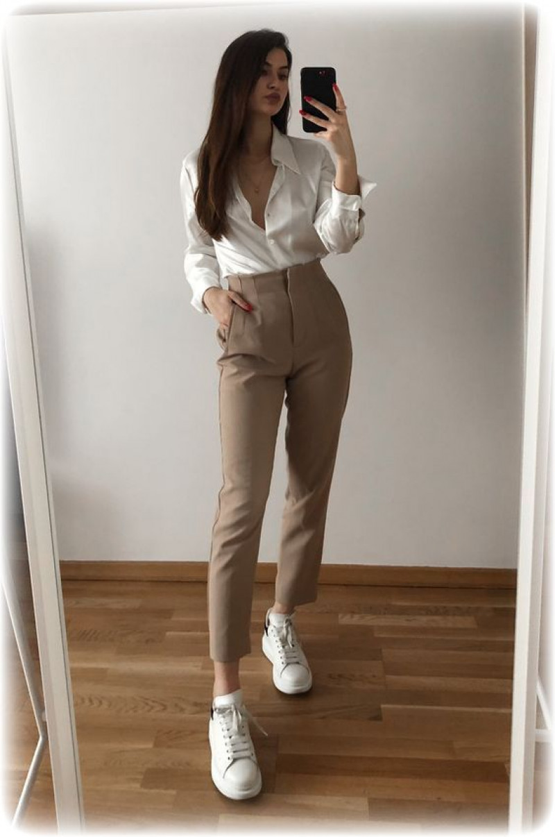 White Shirt Business Casual Fashion Wear With Beige Suit Trouser, Filipino Smart Casual Attire |  Autumn Winter 2023: smart casual,  business casual  