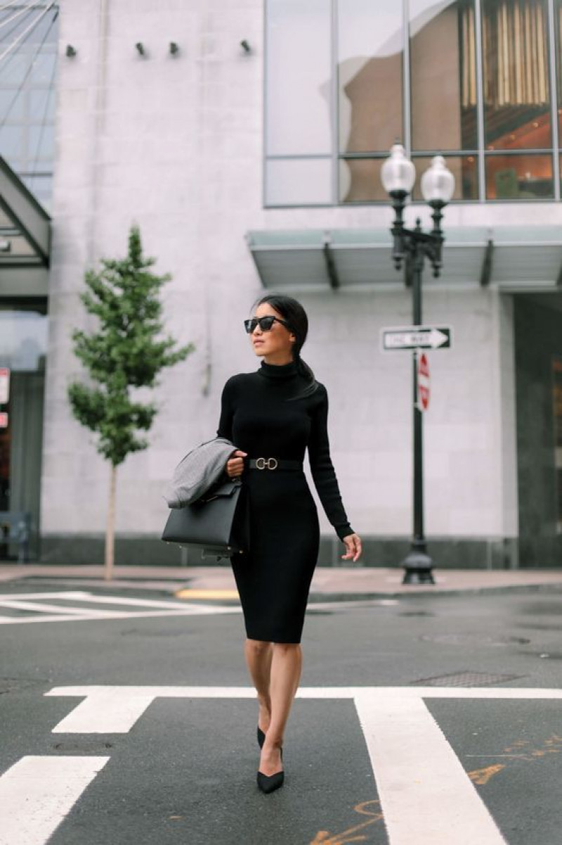  Fashion Tips With Black Cocktail Dress Midi Wrap Skirts Sheath Dress, Winter Dress For Women: formal wear,  winter clothing,  solid color long sleeve fashion dress,  color black size,  women's dress  