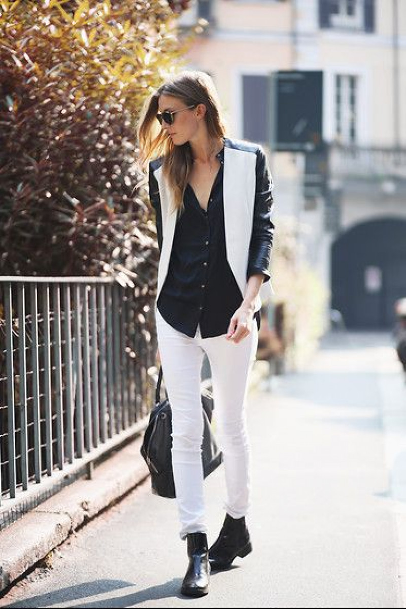 White Pants Black Boots Fashion Ideas With Blouse, Jeans: 
