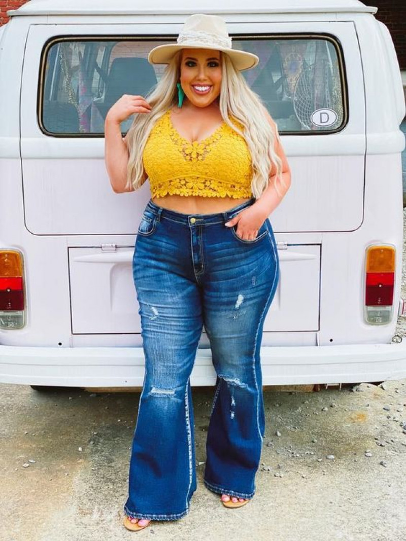 Plus Size Dark Blue and Navy Casual Trouser: Bell Bottom Fashion Ideas with Yellow Upper, Jeans: electric blue,  cobalt blue,  automotive lighting,  motor vehicle  