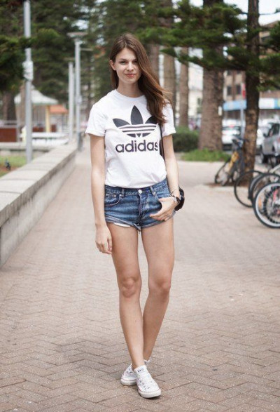 Shorts and sneakers outfit ideas: women's shorts,  jean short,  bicycle wheel,  bermuda shorts,  girls' sneaker  
